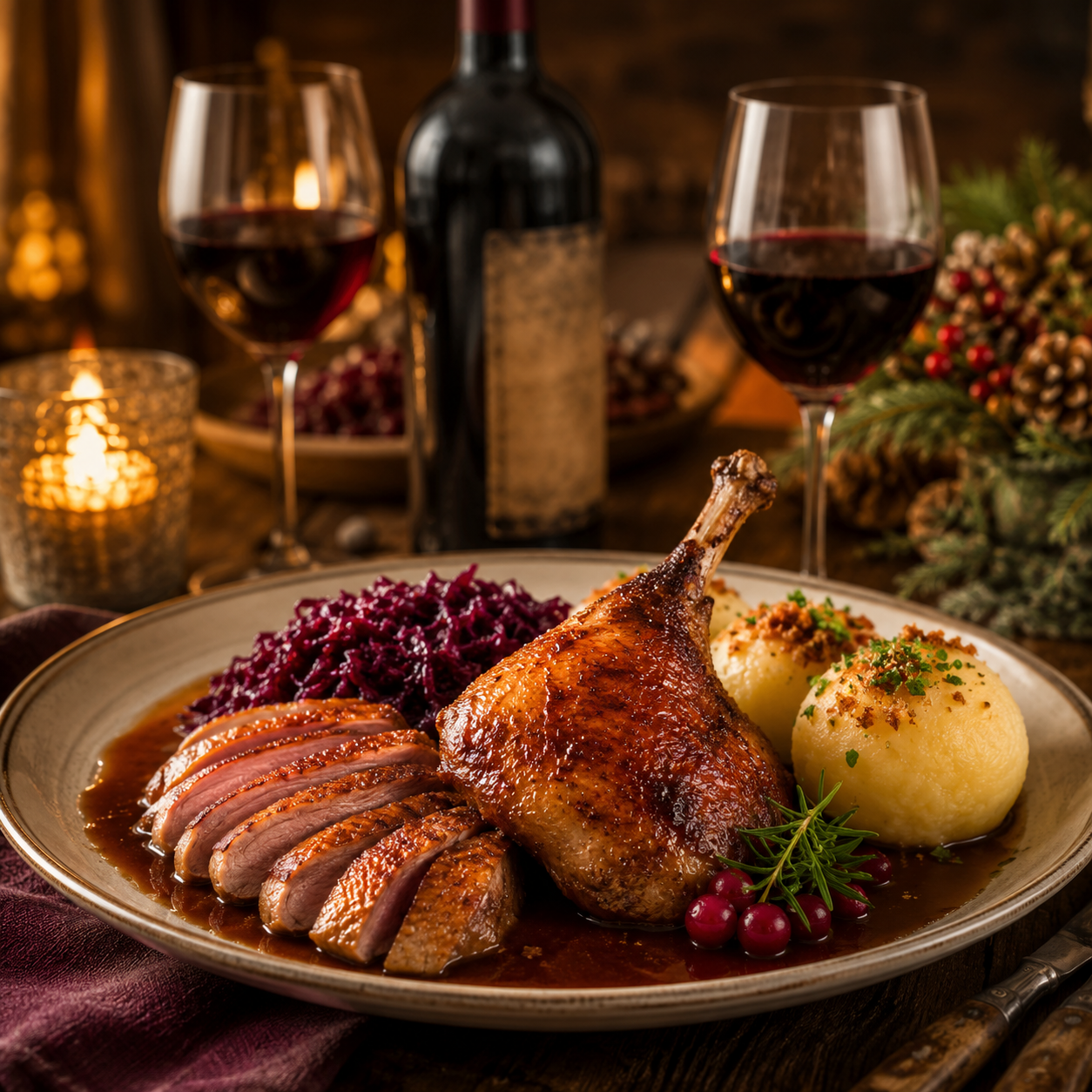 Wein und Gänse Menü Abend